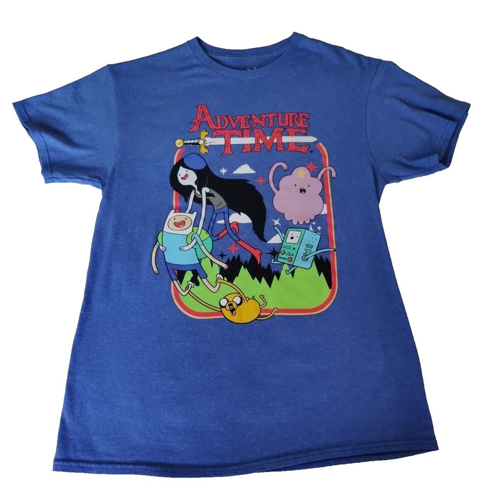 Adventure Time Graphic T-shirt Medium Come Along With Me Cartoon Network Blue